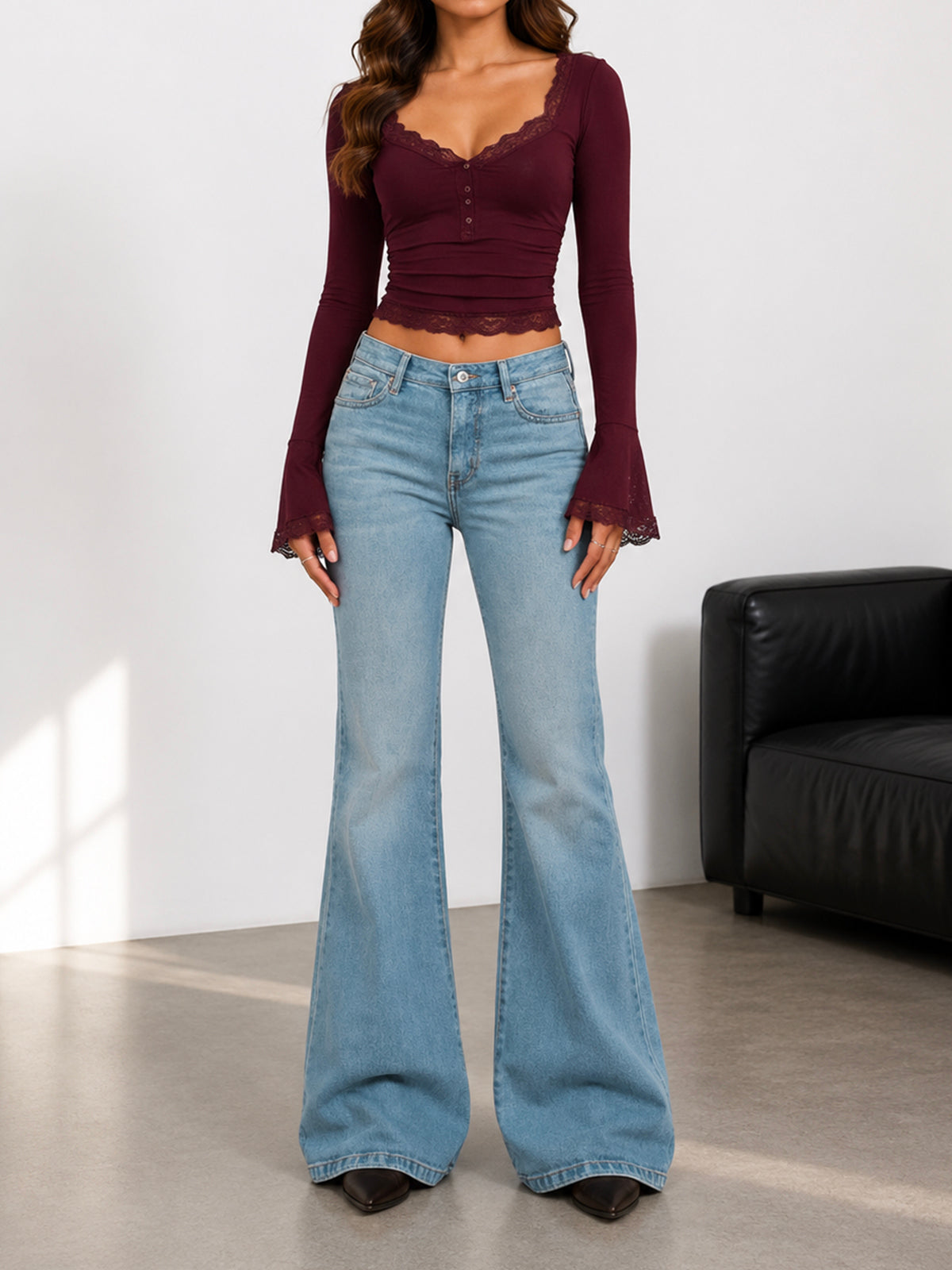 Premium Arctic Blue Washed Bootcut Jeans