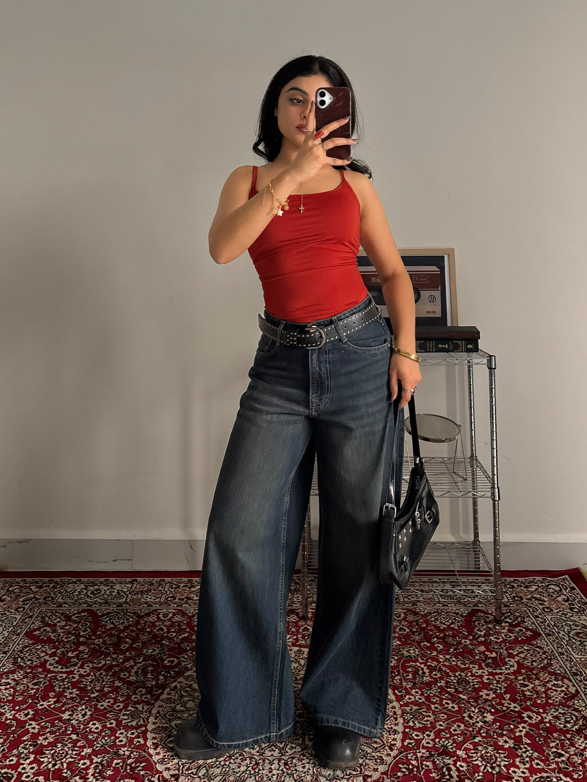 Red Slim Fit Cami Top