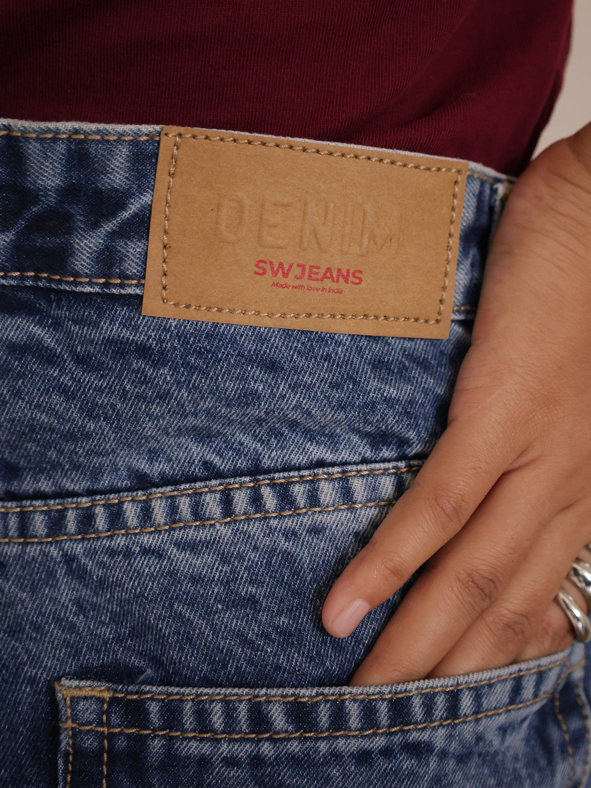 Cosmos Blue Tinted Straight Fit Jeans