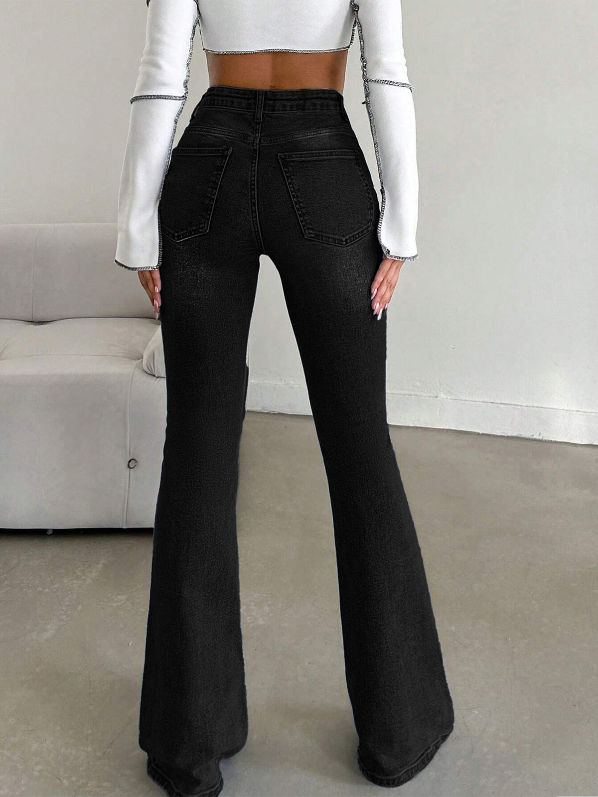 Shadow Black Washed Bootcut Jeans