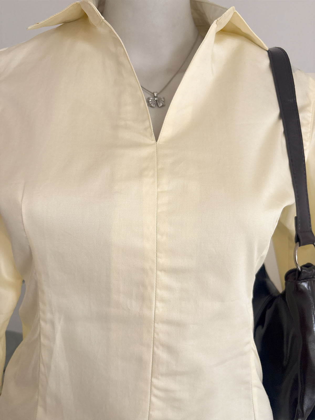 Butter Yellow Corset Fitted Shirt