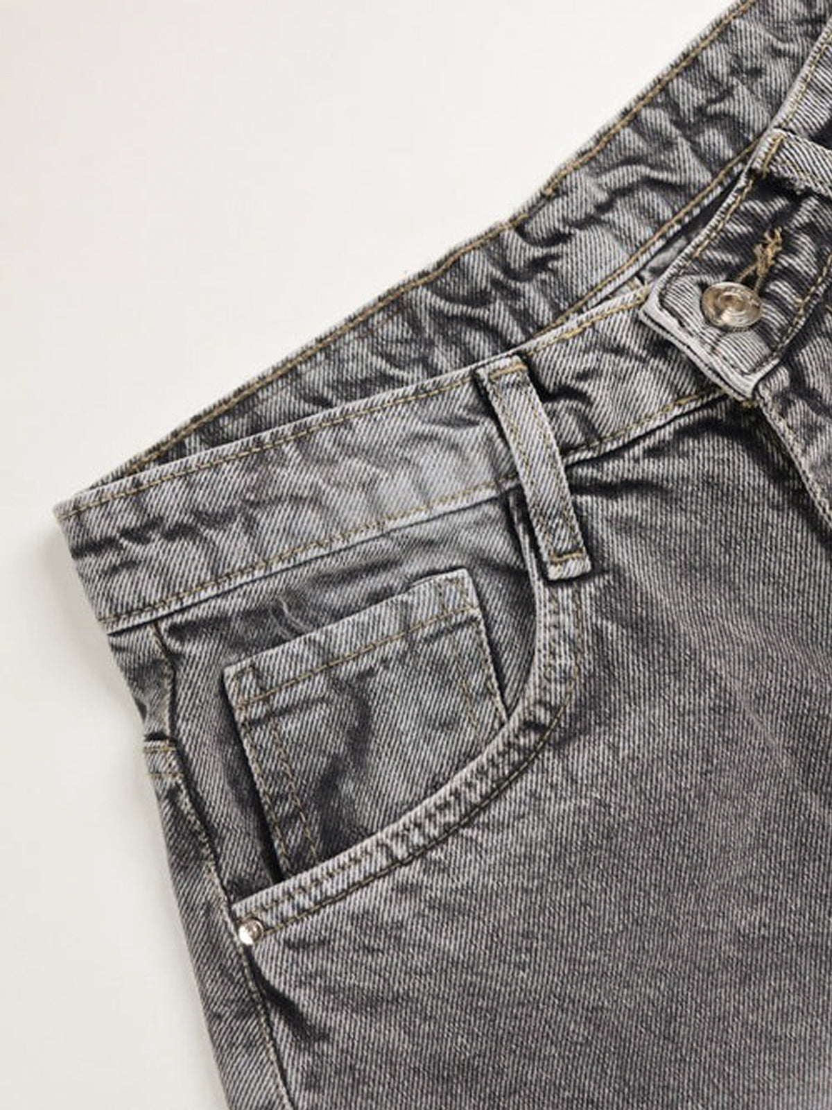 Comet Grey Washed Wide Leg Jeans