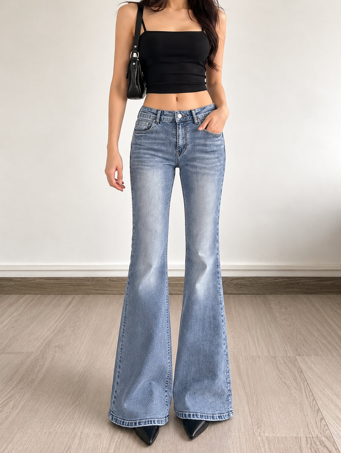 Wave Blue Washed Bootcut Jeans