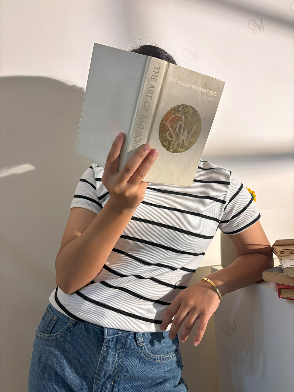 White Dawn Striped Ribbed Tee