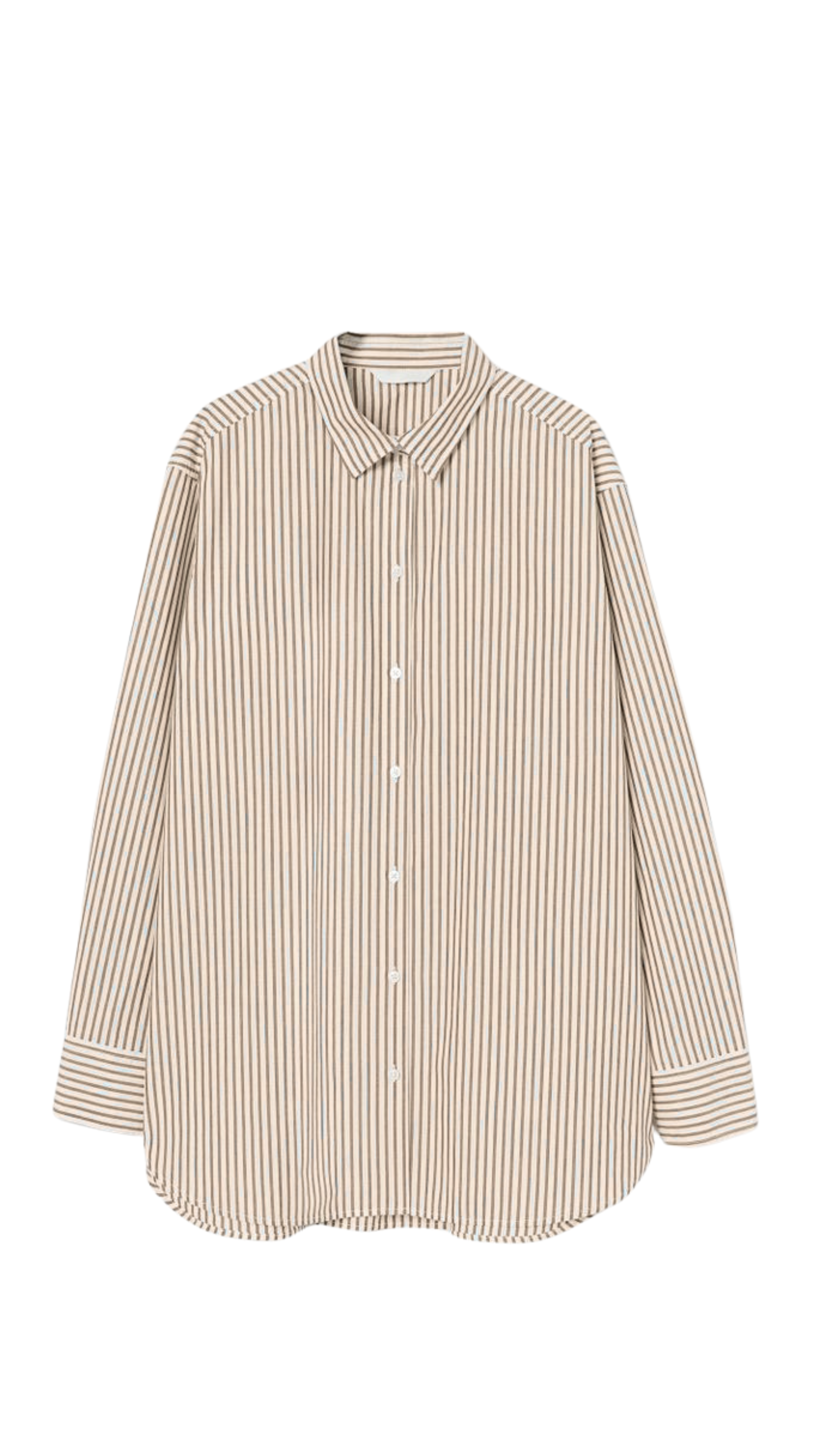 Beige Striped Drop Shoulder Shirt