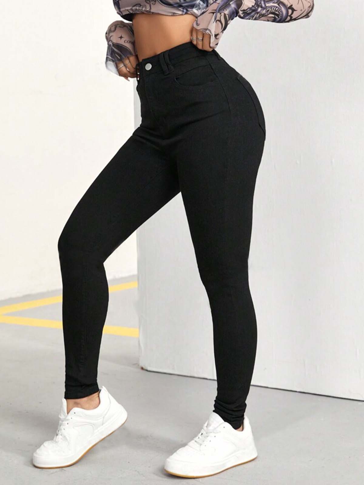 Black High Waist Stretchable Skinny Fit Jeans