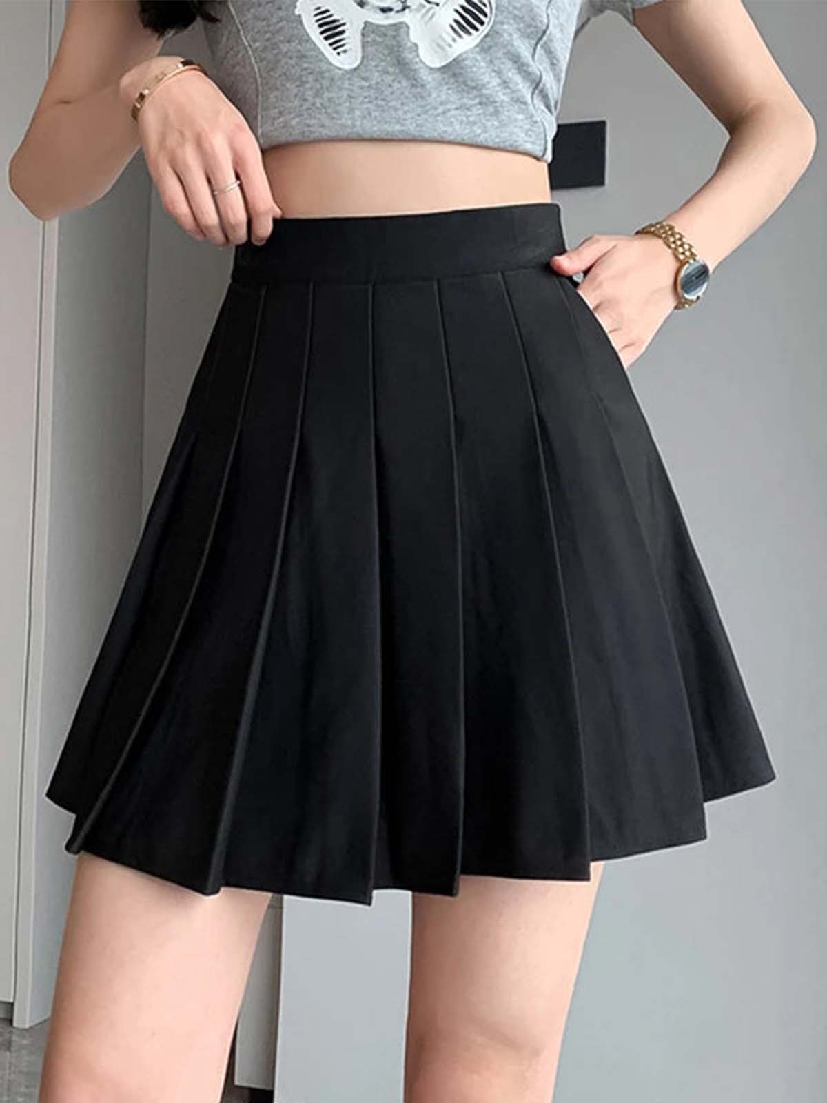 Y2k Black Pleated Tennis Skirt