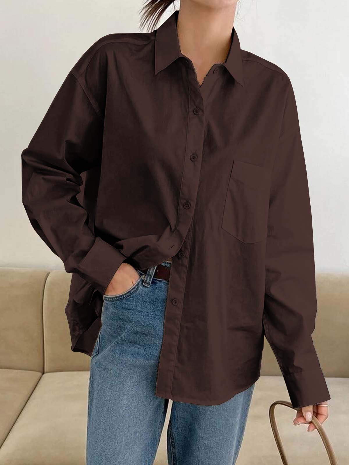 Brown Drop Shoulder Shirt