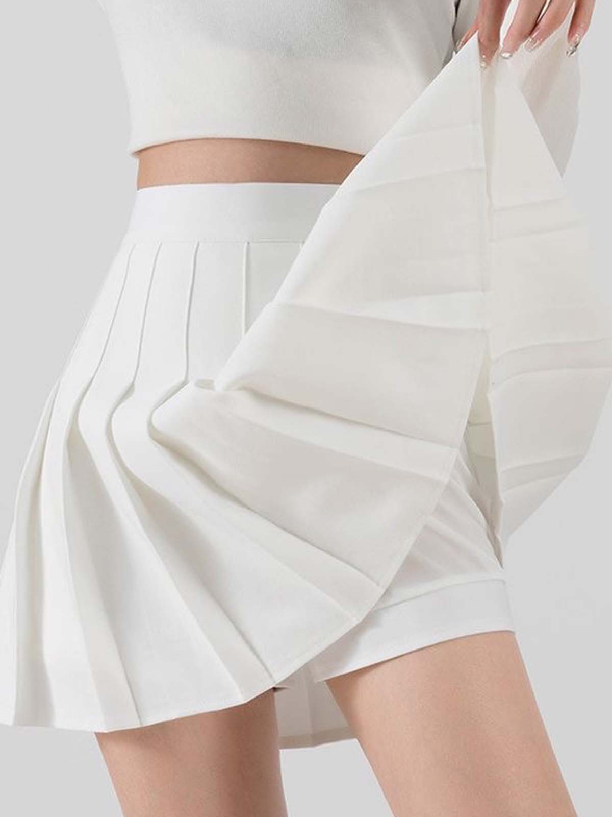 Y2k White Pleated Tennis Skirt