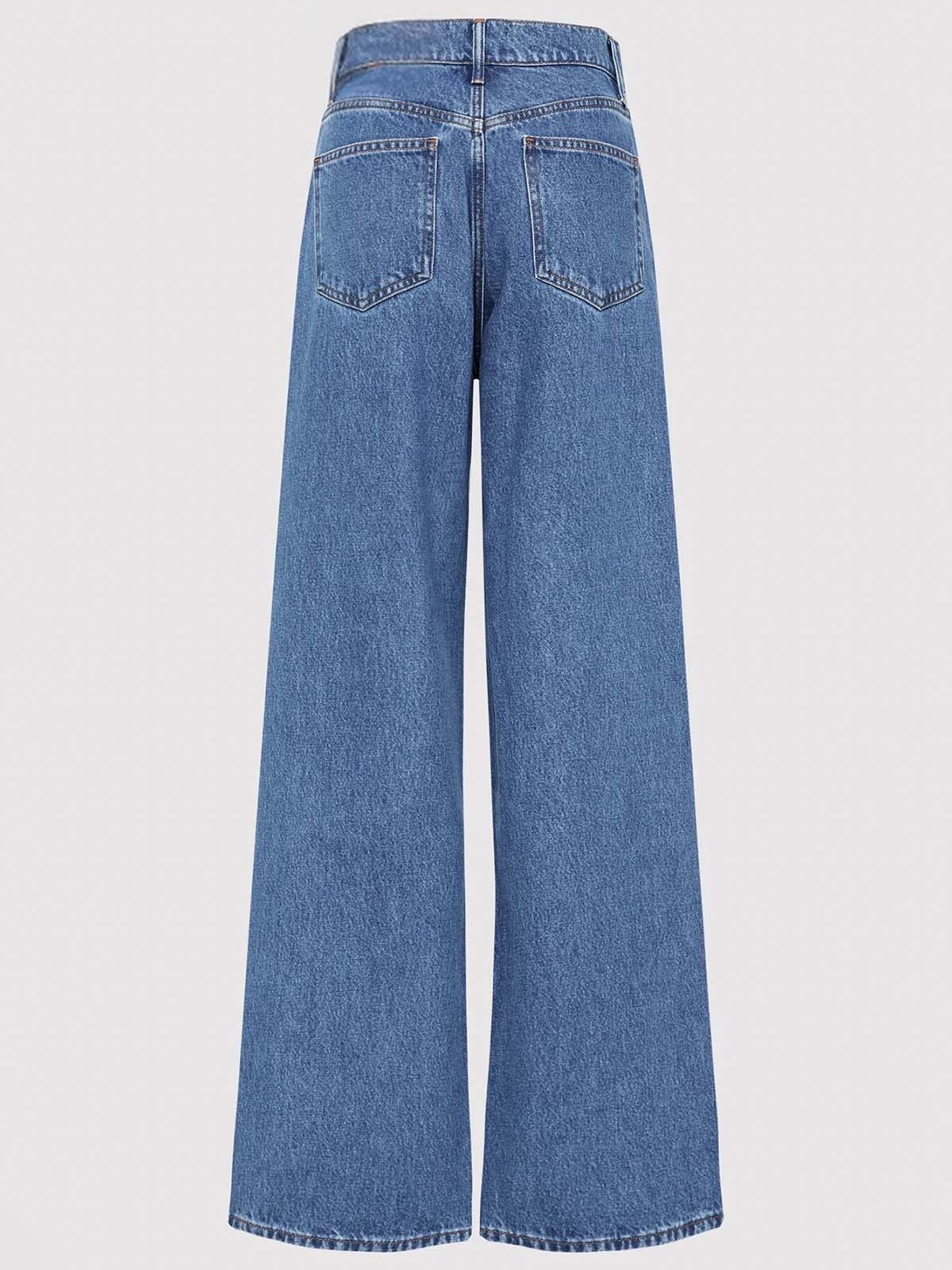 Ocean Blue High Waist Super Wide Leg Jeans