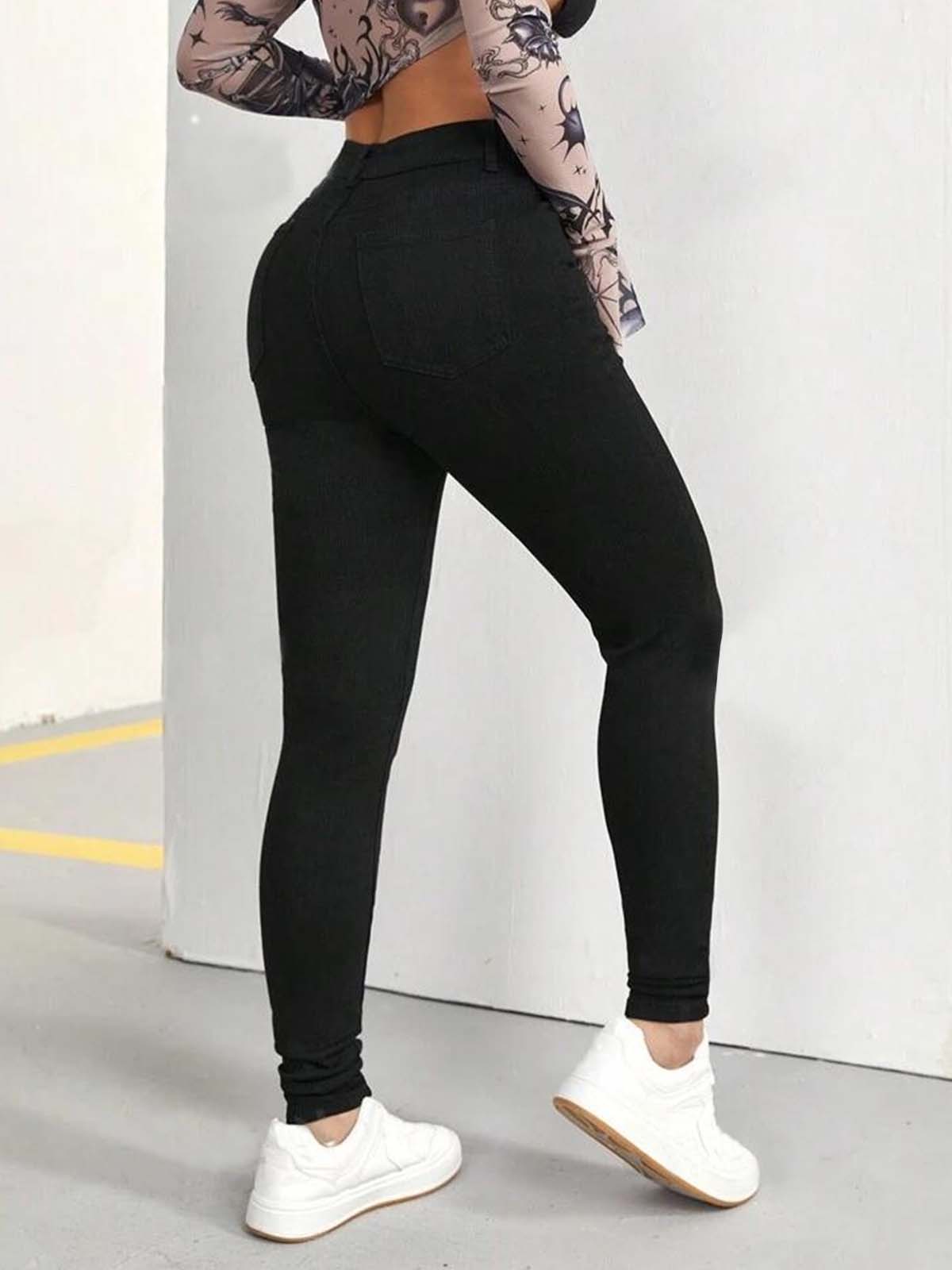 Black High Waist Stretchable Skinny Fit Jeans