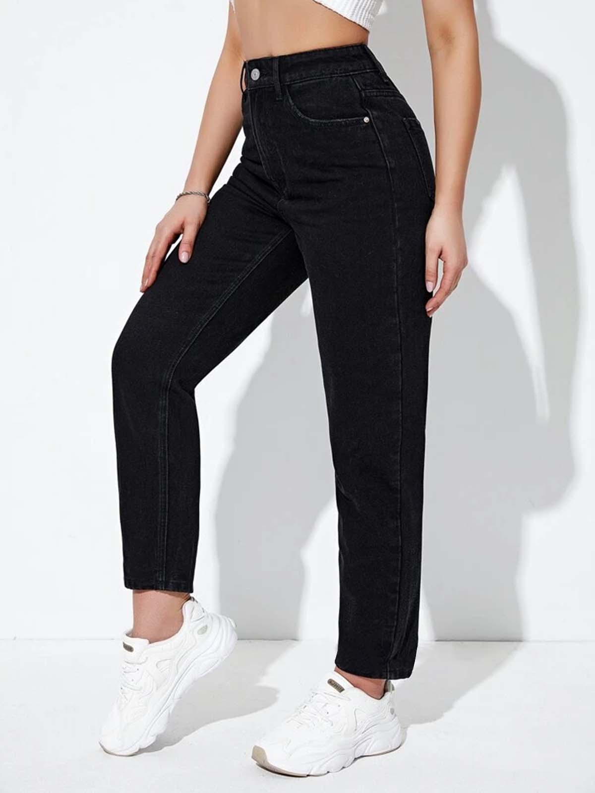 Black High Waist Mom Fit Jeans