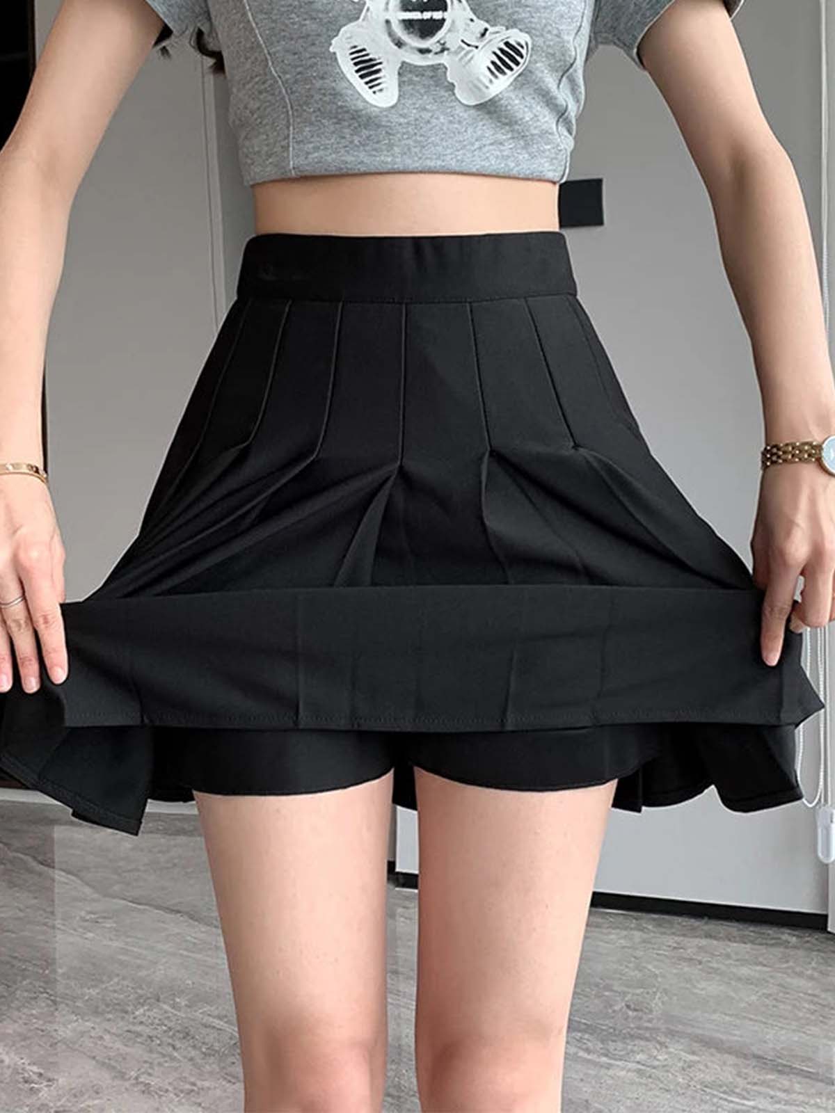 Y2k Black Pleated Tennis Skirt