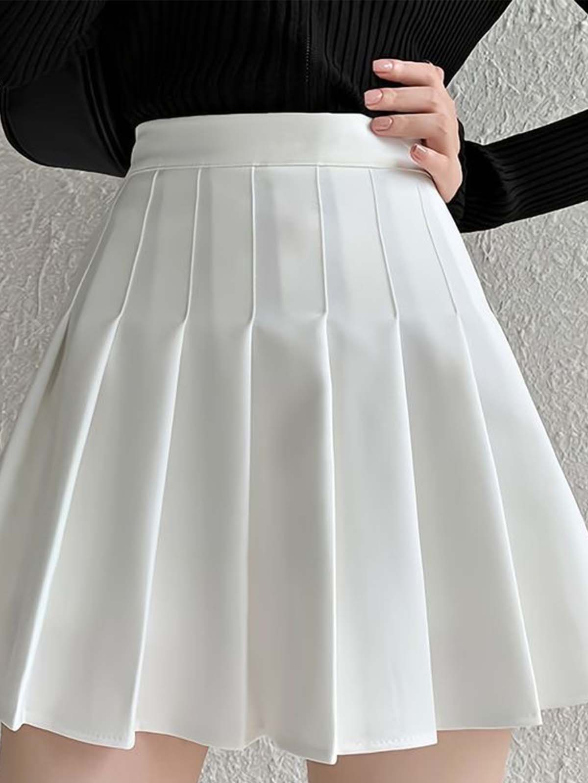 Y2k White Pleated Tennis Skirt