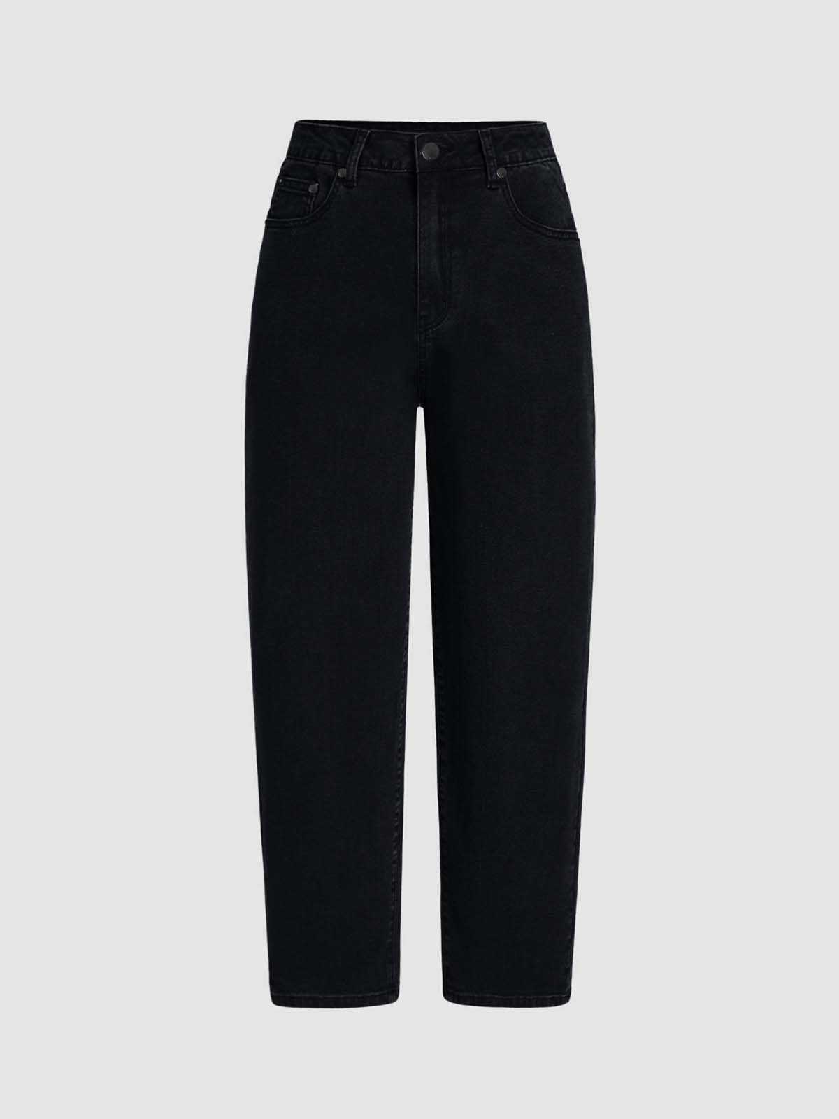 Black High Waist Mom Fit Jeans