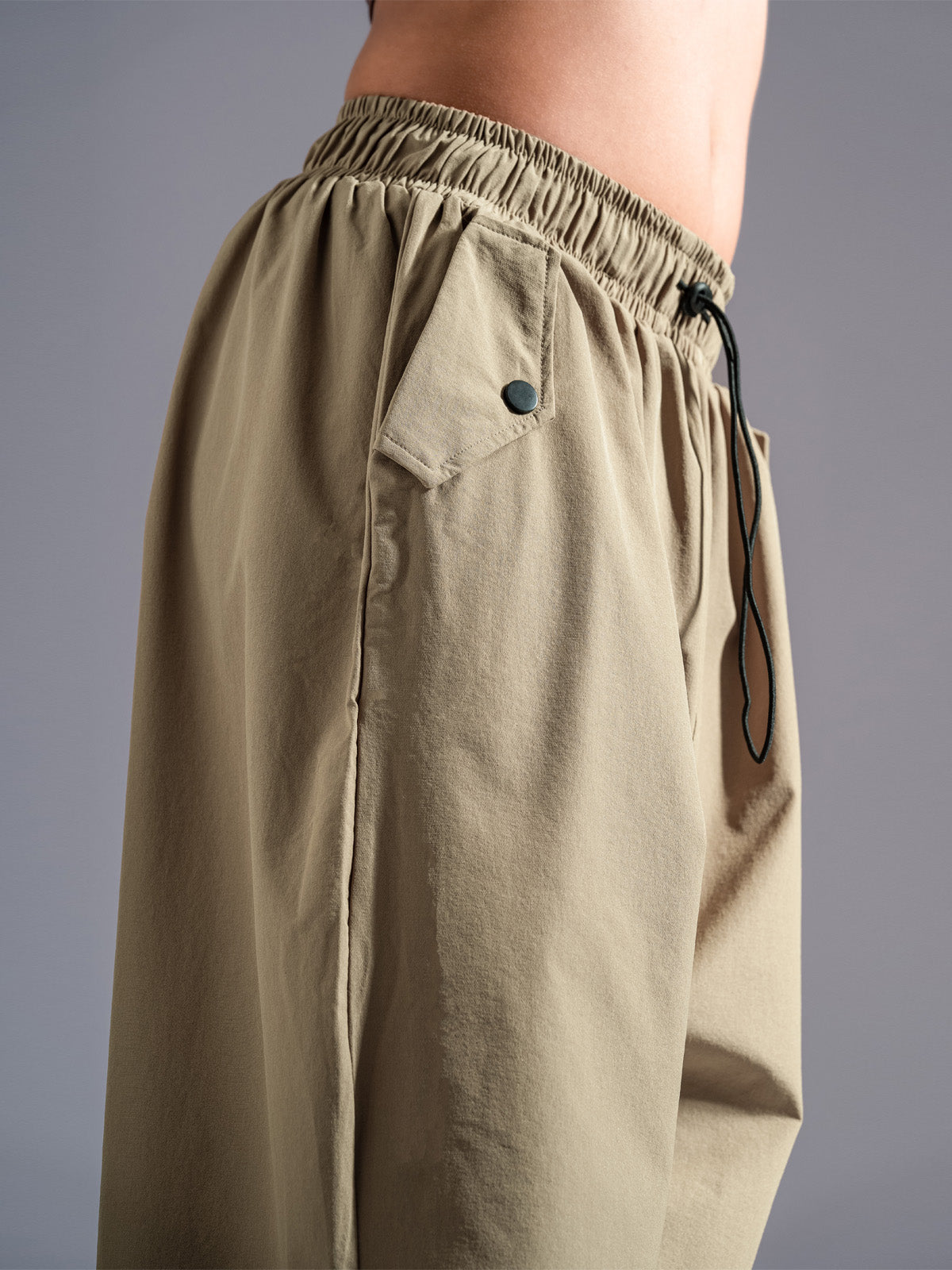 Sand Nylon Baggy Parachute Pants