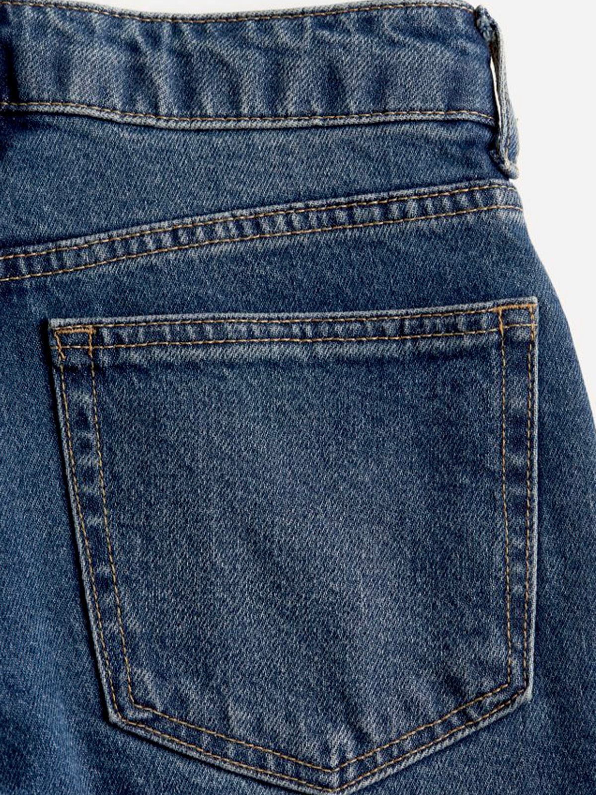 Dark Blue Whisker High Waist Mom Fit Jeans