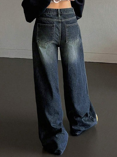 Space Blue Tinted Super Wide Leg Jeans