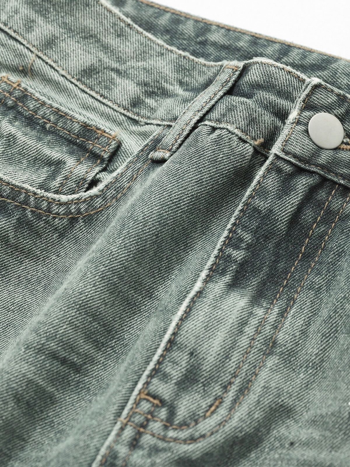 Sea Green Washed Ultra Wide Leg Jeans