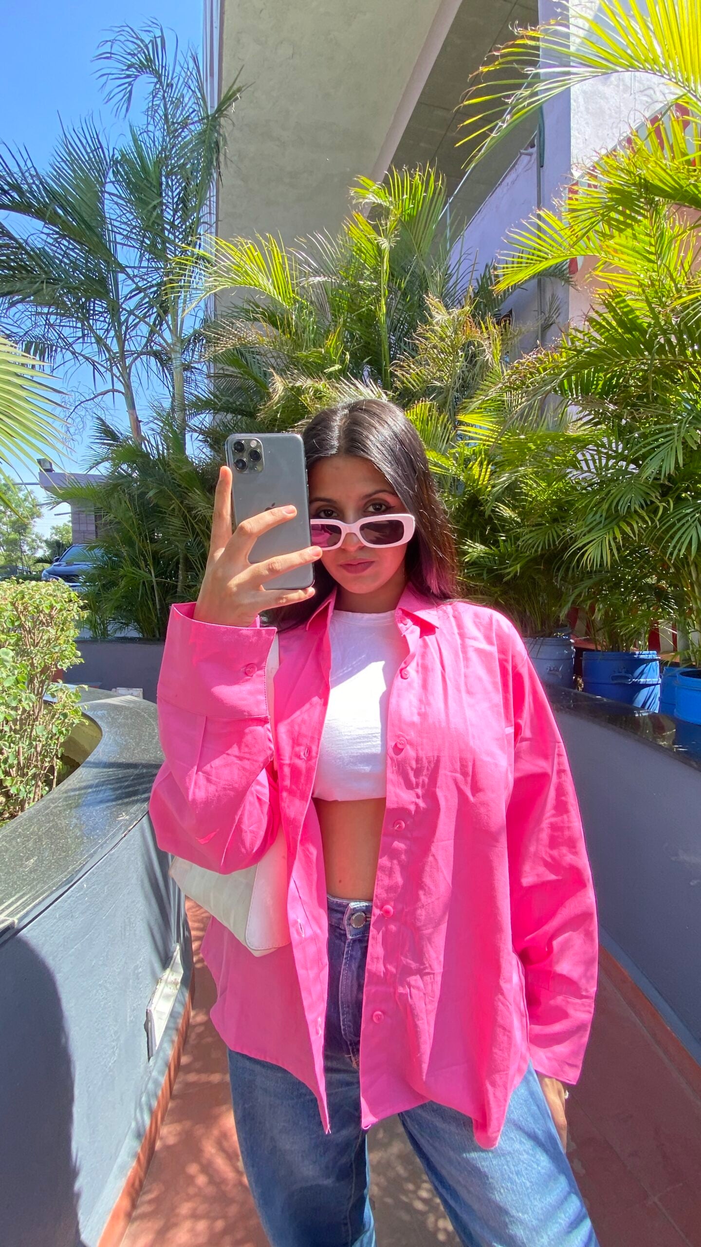 Hot Pink Drop Shoulder Shirt