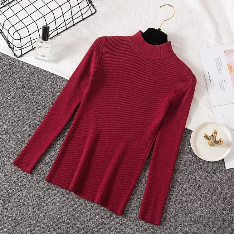 Black Mock Neck Full Sleeve Top