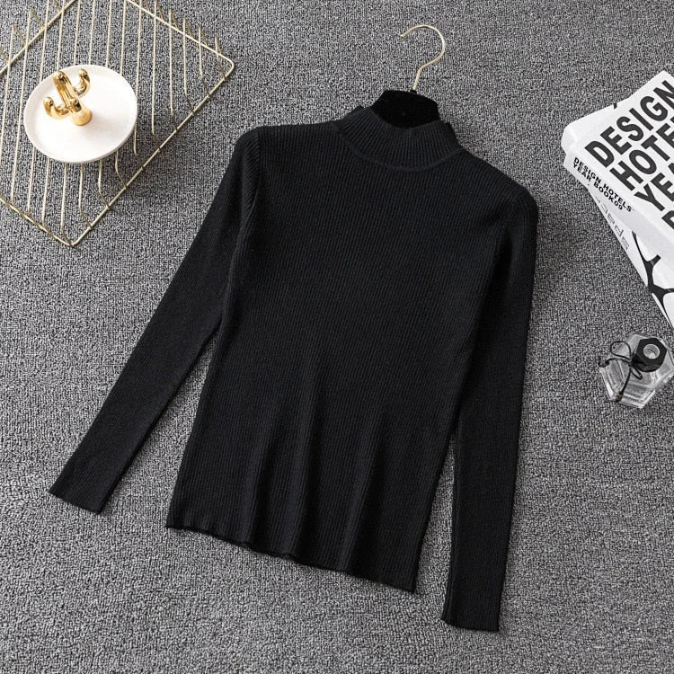 Black Mock Neck Full Sleeve Top