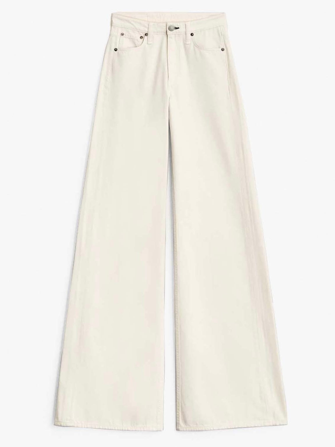 Beige High Waist Super Wide Leg Jeans