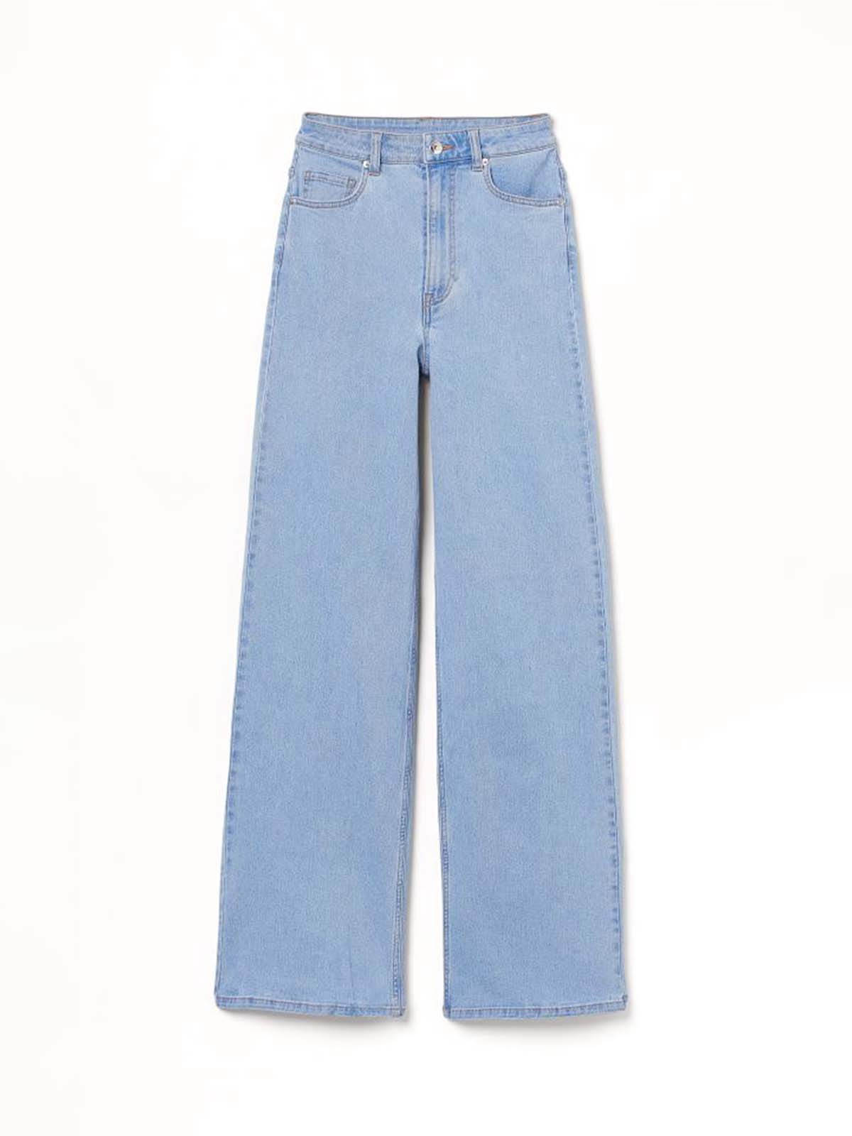 Ice Blue High Waist Wide Leg Jeans