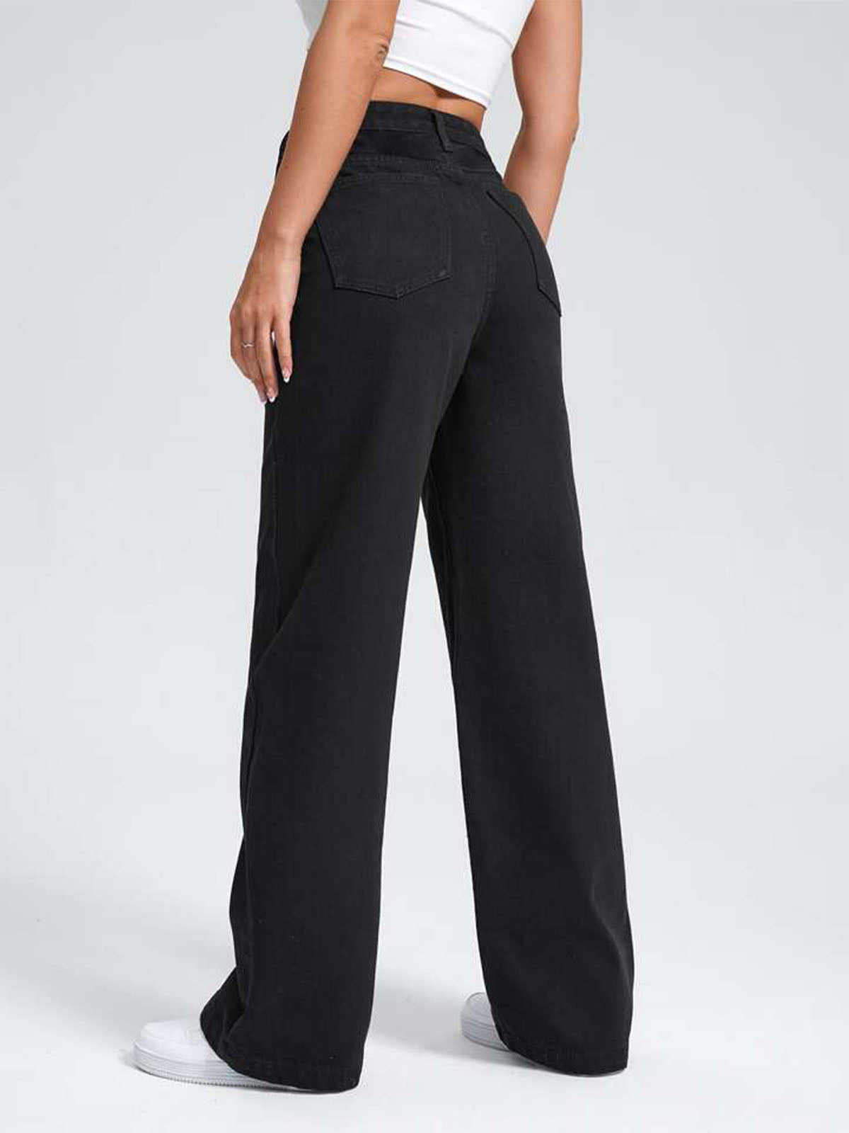 Black High Waist Wide Leg Jeans