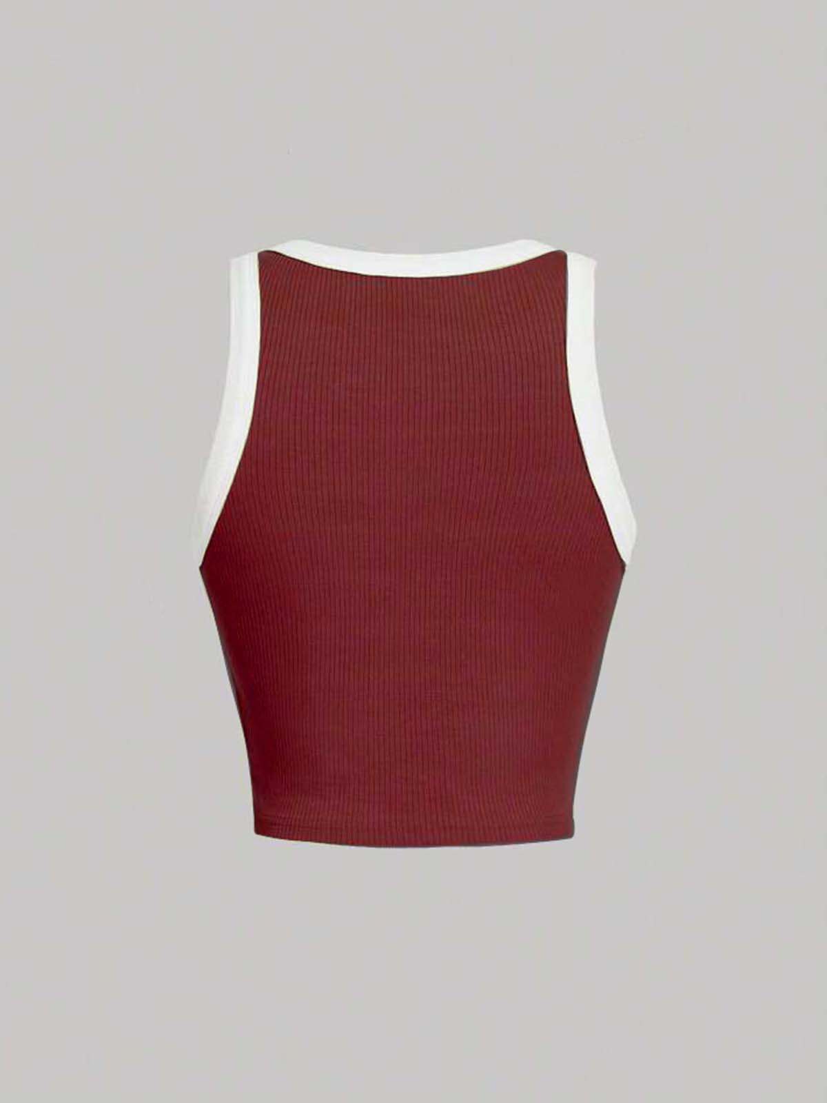 Maroon Binding Tank Top