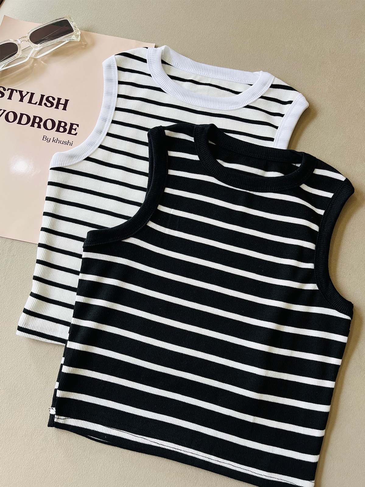 White Dawn Striped Tank Top