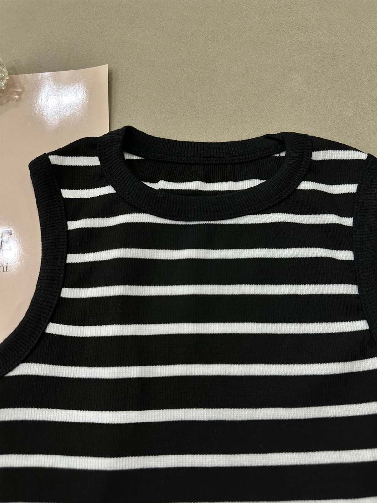 Black Dusk Striped Tank Top