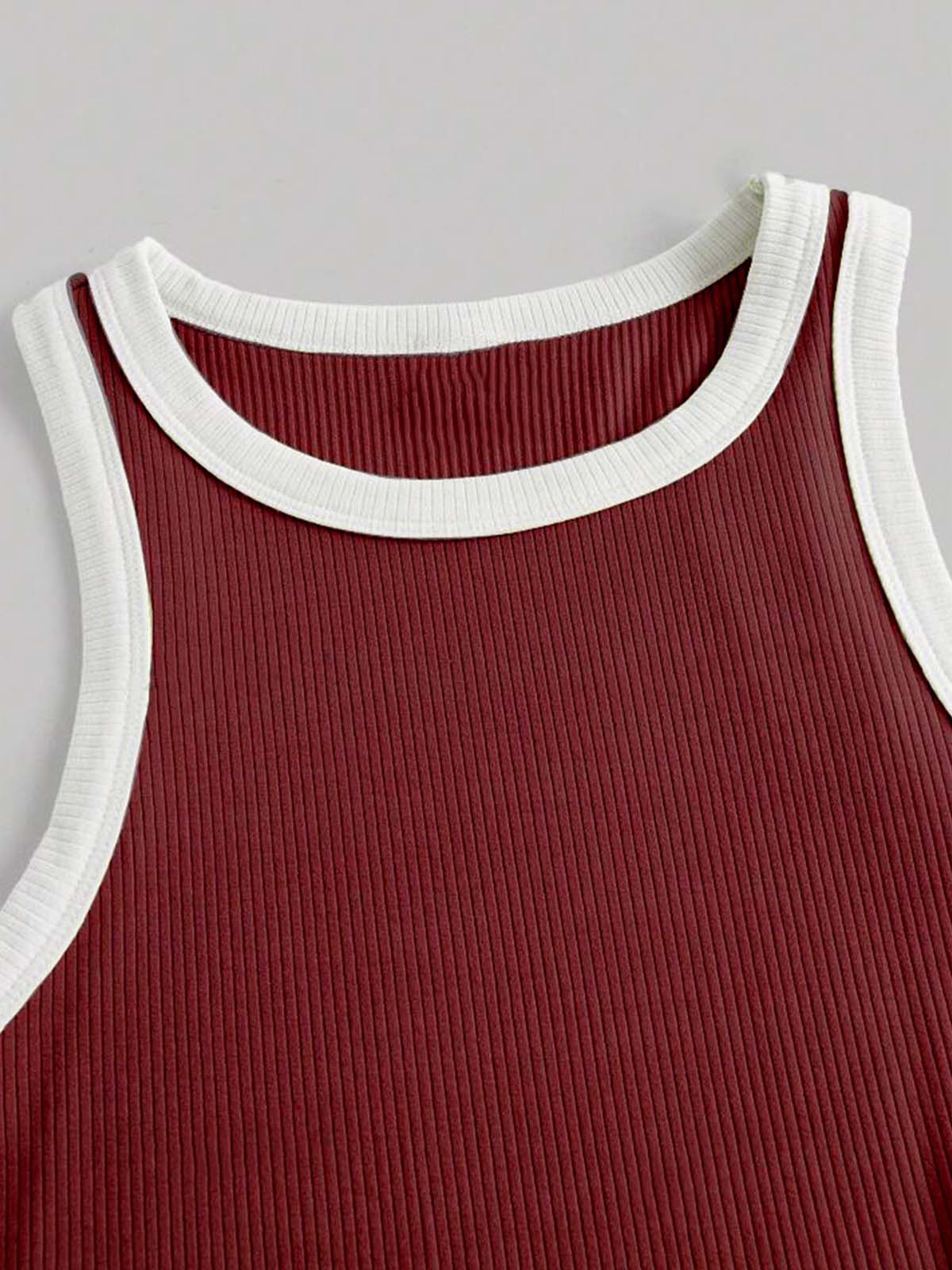 Maroon Binding Tank Top