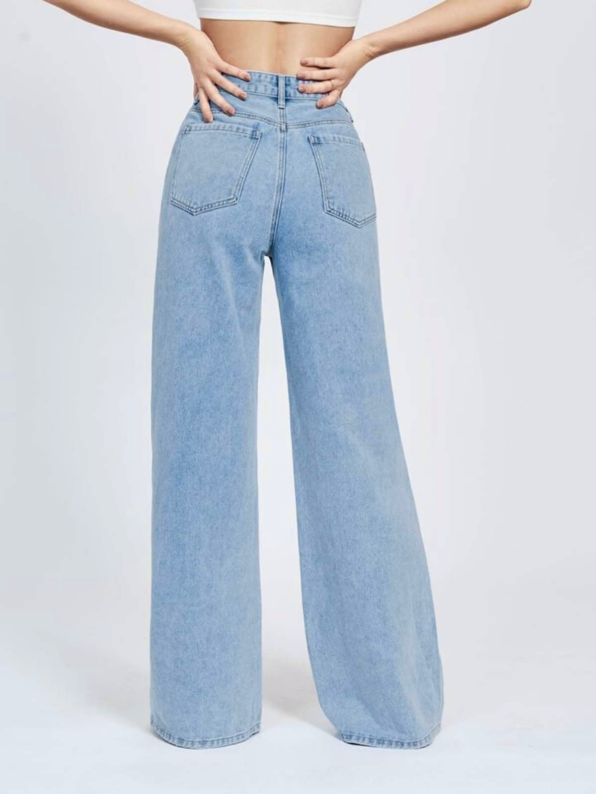 Light Blue High Waist Super Wide Leg Jeans