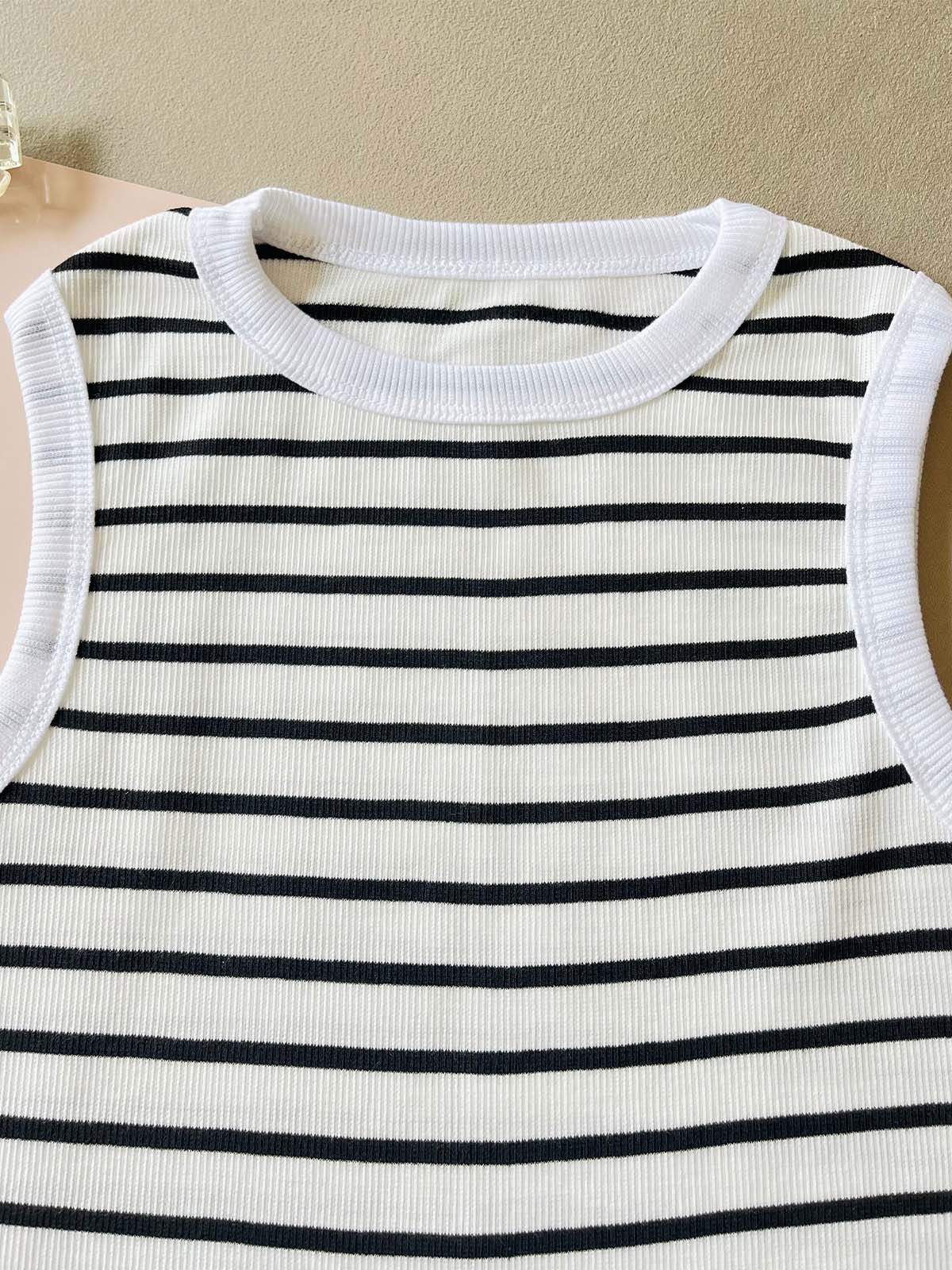 White Dawn Striped Tank Top