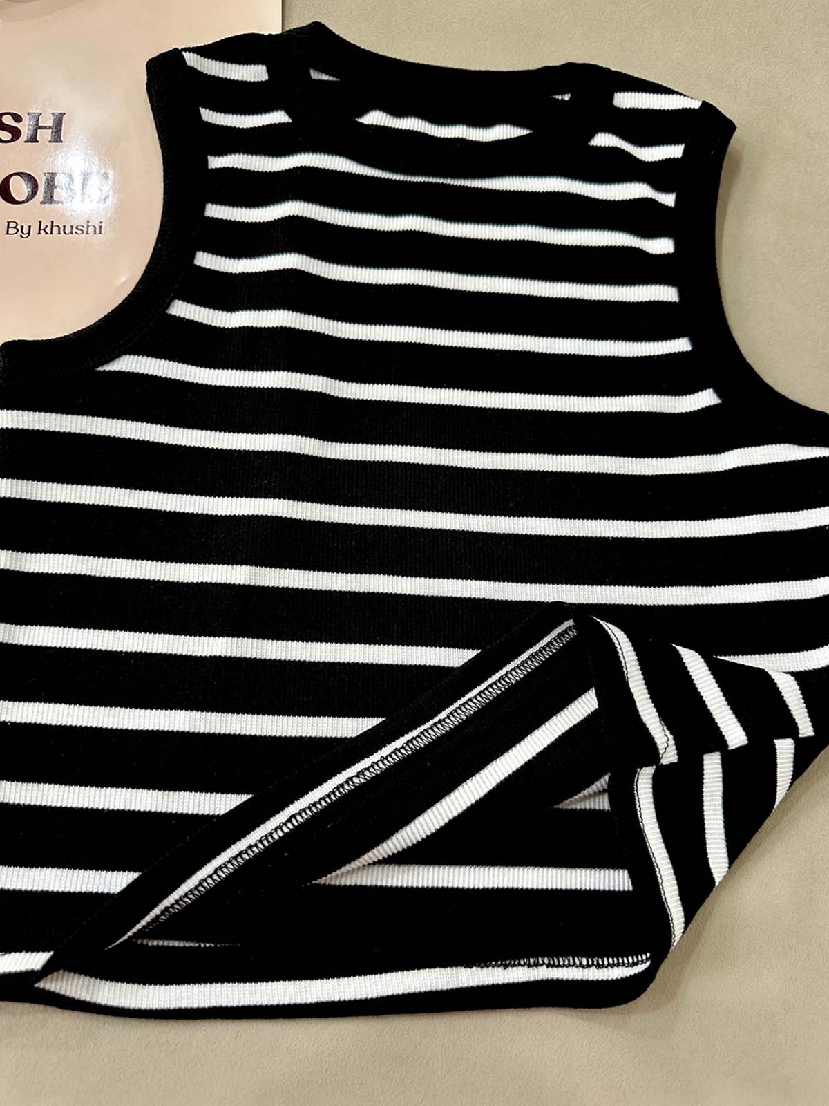 Black Dusk Striped Tank Top