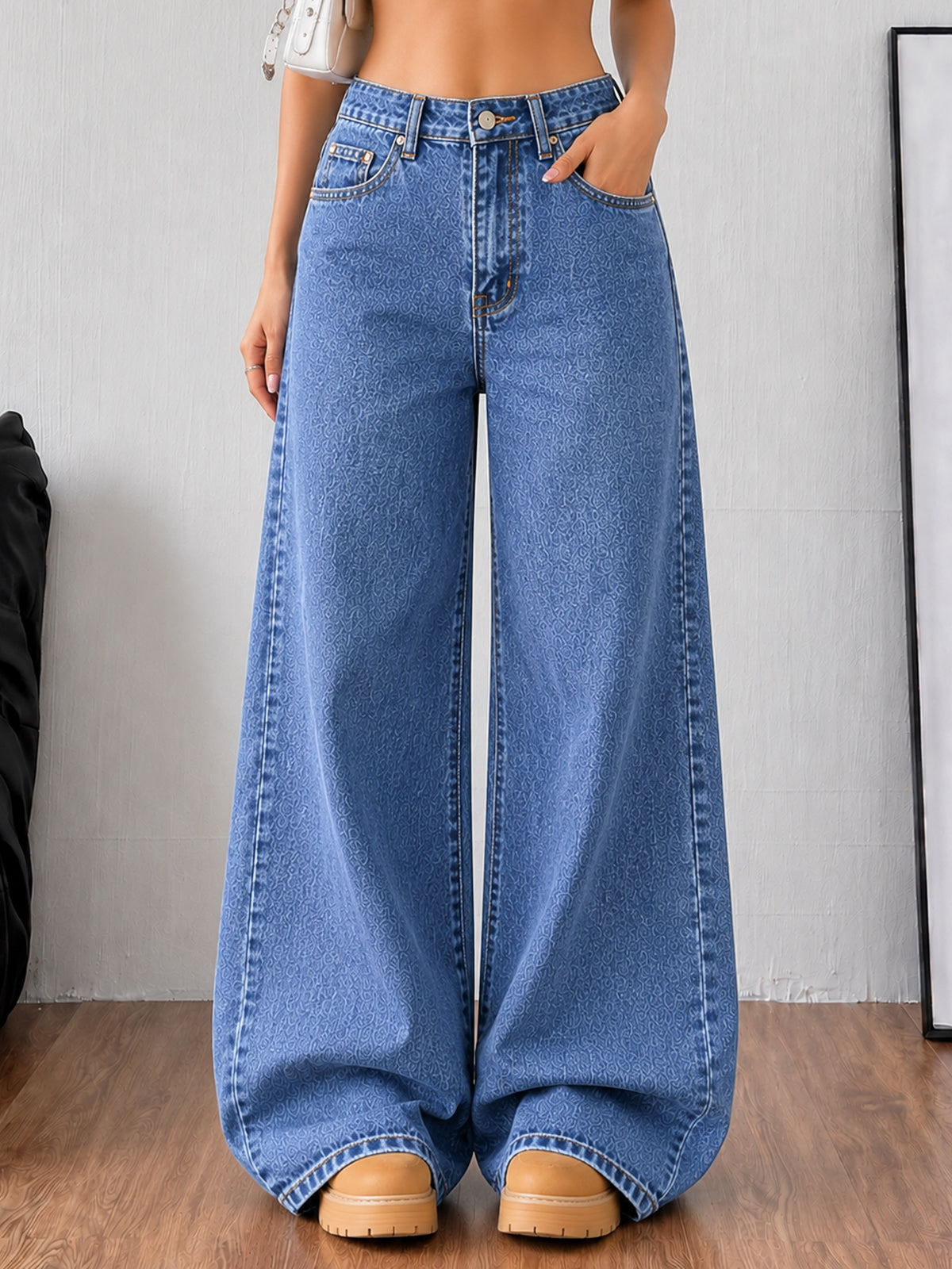 Ocean Blue Wide Leg Jeans