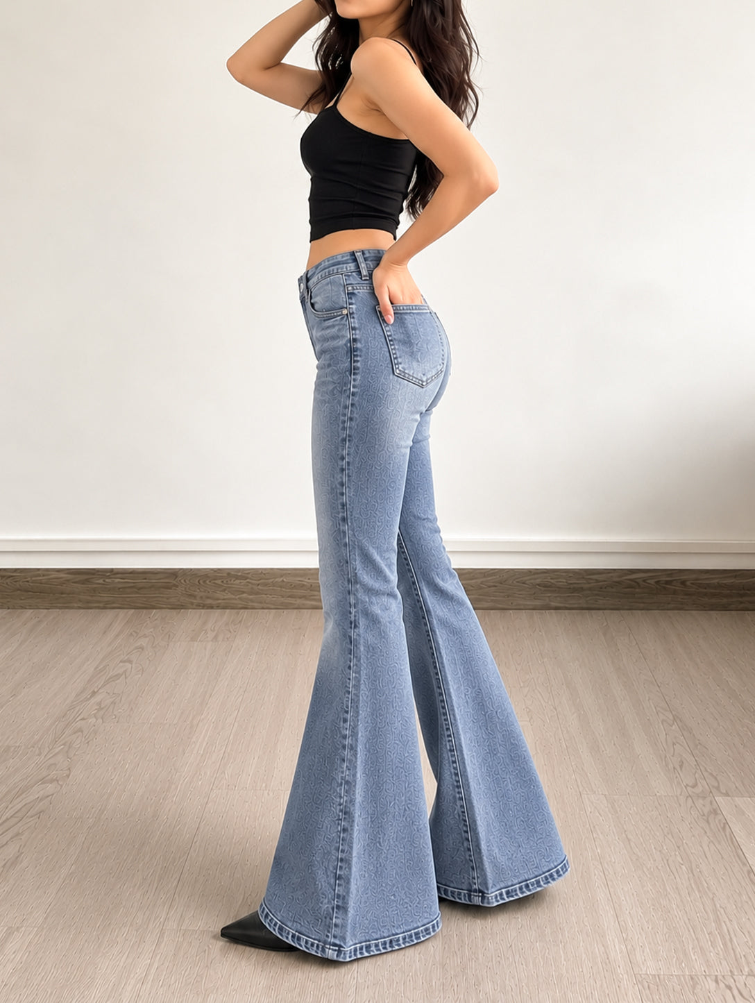 Wave Blue Washed Bootcut Jeans