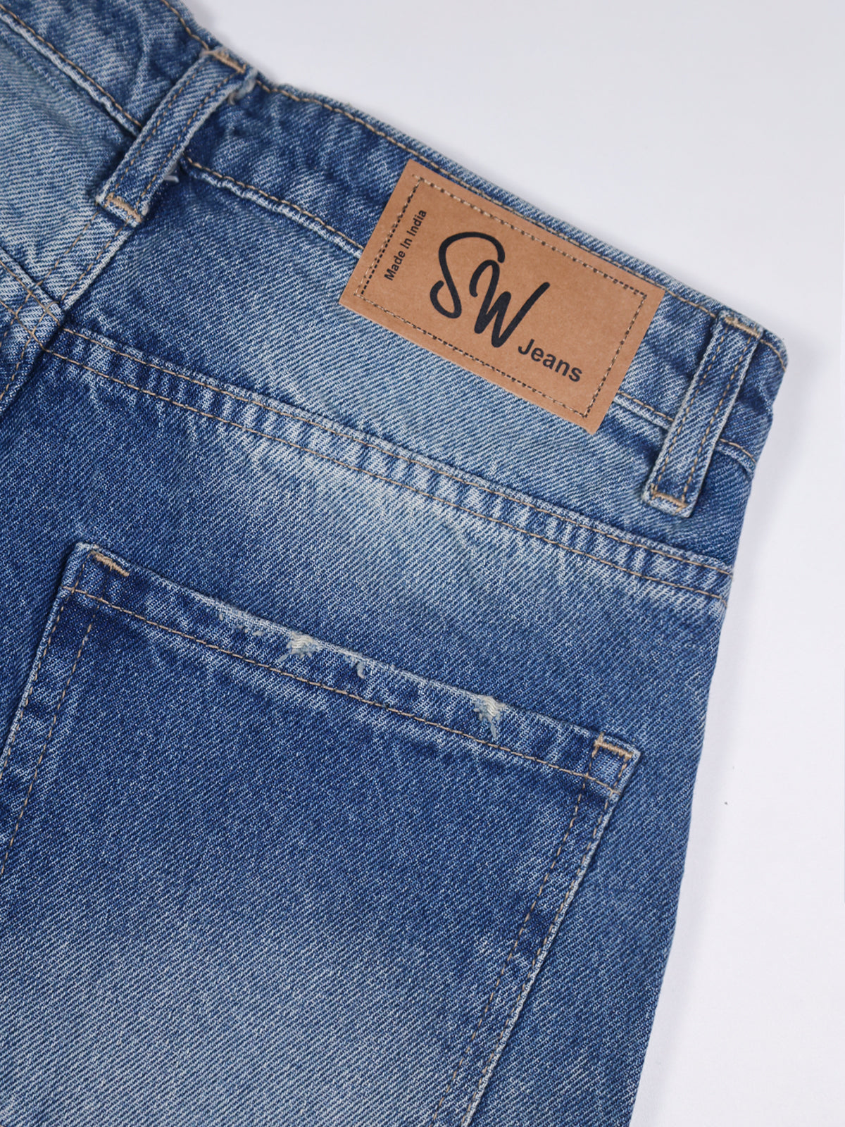 Airy Blue Washed Wide Leg Jeans