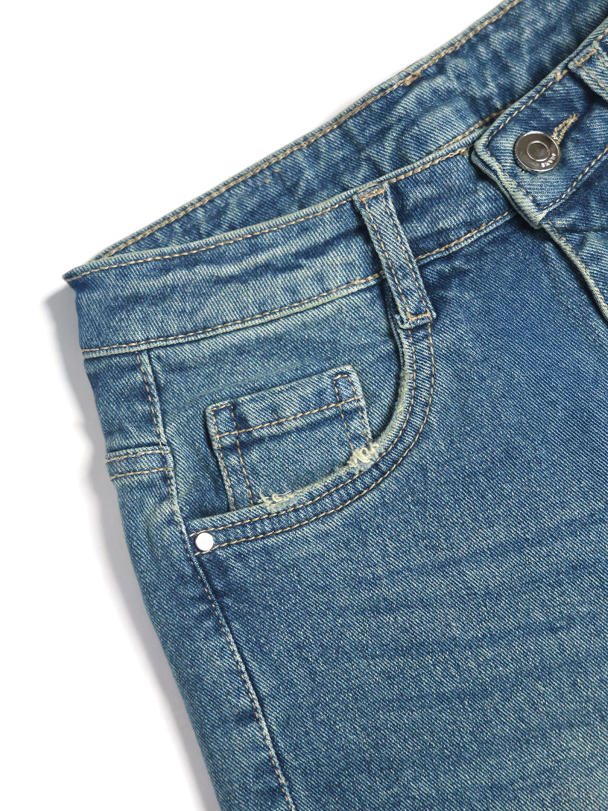 Premium Blue Vintage Washed Bootcut Jeans