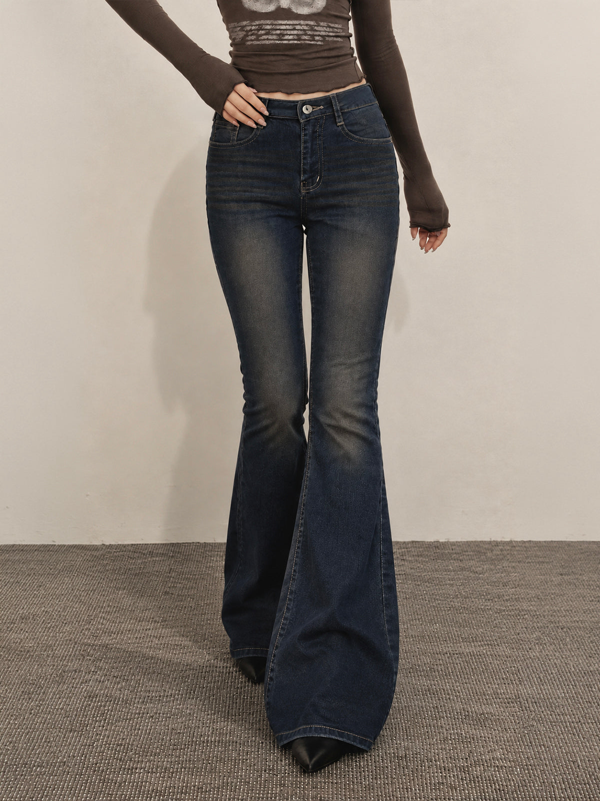 Evening Blue Tinted Bootcut Jeans