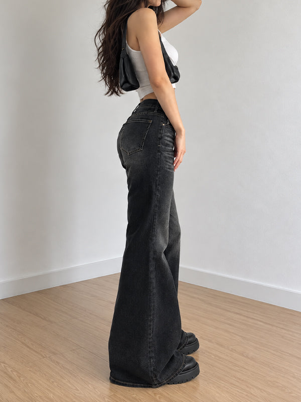 Fuji Black Washed Bootcut Jeans