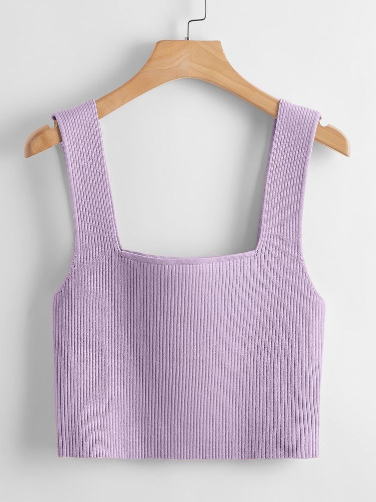 Lavender Square Neck Tank Top